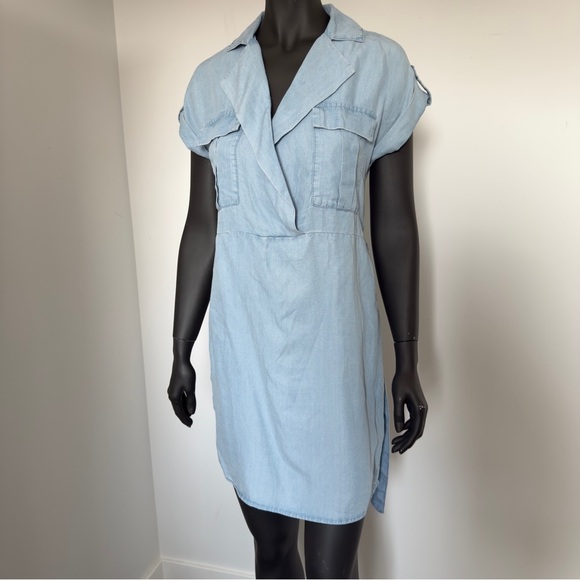 NWT Noisy May Light Wash Lyocell Utility Wrap Dress | Size S - Picture 2 of 8